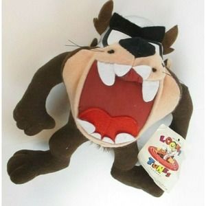 NWT Looney Tunes 1995 Ace Tazmanian Devil 7" Can Be Hung Plush Toy